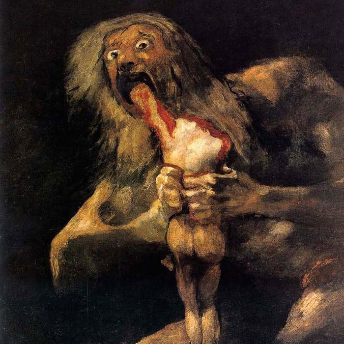 detalhe de 'Saturno devorando a su hijo', de Francisco Goya