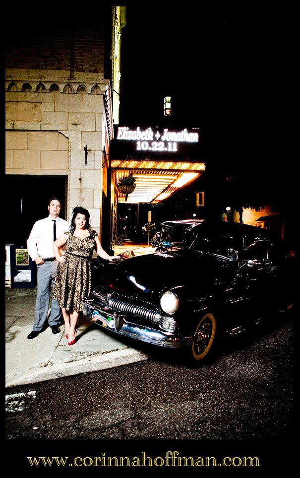 Jacksonville FL Wedding Photographer,Engagement Session Pictures,Vintage Car,Fifties Themed Session,Pin Up,Florida Theater,Johnny Angels Diner,Lizz