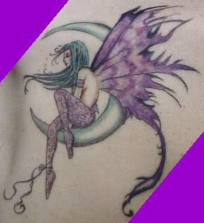 Moon Tattoo with Fairy