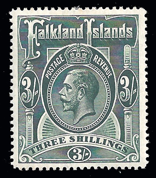 Falkland Islands Stamp 1912 3sh KGV (SG66) Mint £95/125 eBay