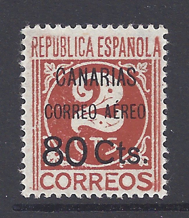 Canary Islands Spain Stamp 1937 80c on 2c Airmail (9LC24) M 300 eBay