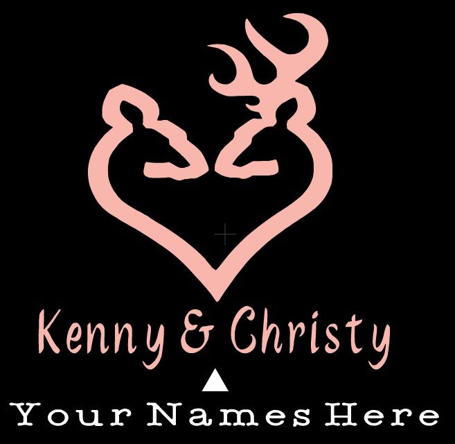 (Lot of 2) PERSONALIZED BROWNING style HEART BUCK & DOE 5x5 window