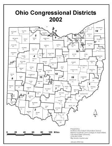 Ohio Unemployment Rates by County with Congressional District Overlay - Click for Larger Image