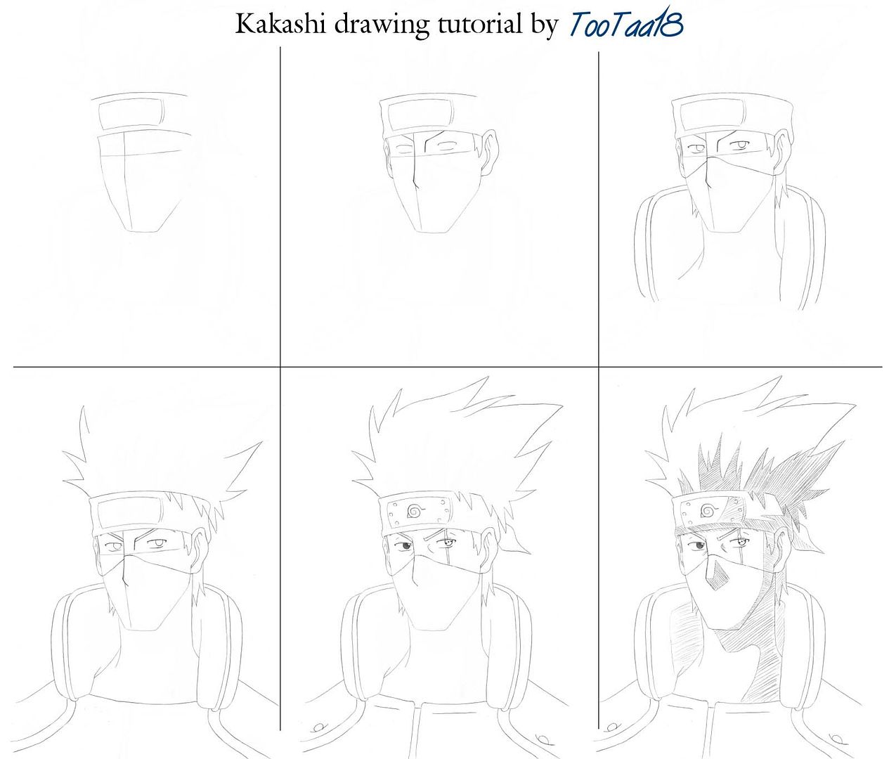 como dibujar a kakashi