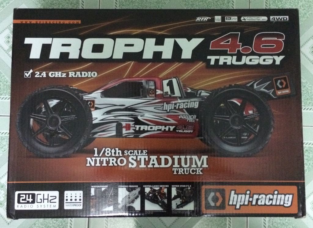 Bán 1 em xe xăng HPI Racing Nitro Off Road 1/8th Trophy 4.6 Truggy 2.4Ghz R New 100%