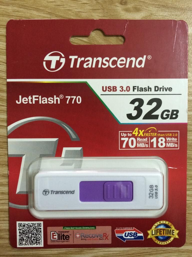 Bán 2 USB Transcend JetFlash 770 USB 3.0 Flash Drive 32GB