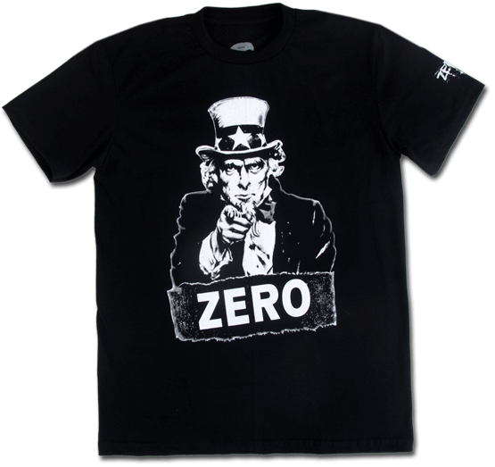 ZERO SKATE T SHIRT ,UNCLE SAM I WANT YOU  Sz. S, M, L