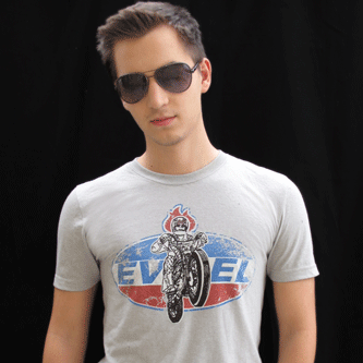 EVEL KNIEVEL VINTAGE T SHIRT S, M, L DAREDEVIL, JACKASS