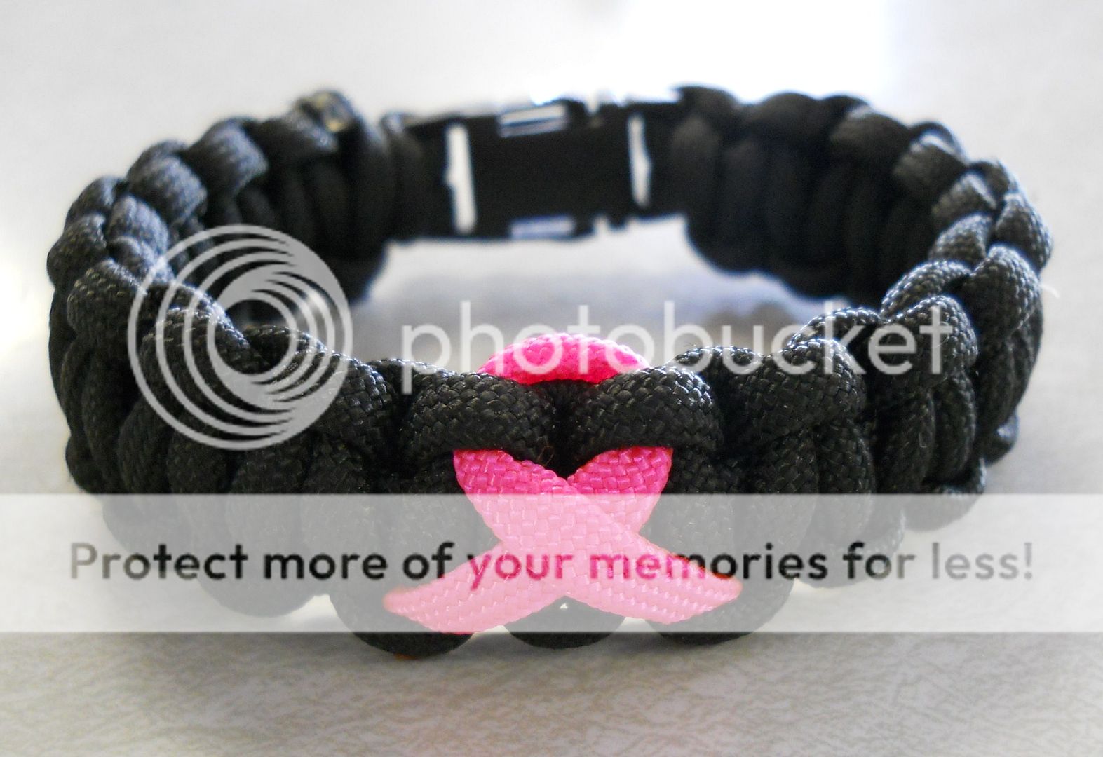 PARACORD BRACELET ~BREAST CANCER AWARENESS~ ((NEON PINK RIBBON 