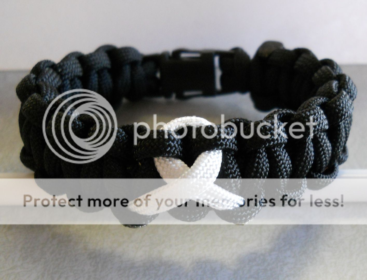 LUNG CANCER AWARENESS~ PARACORD BRACELET & KEYCHAIN ((WHITE RIBBON 