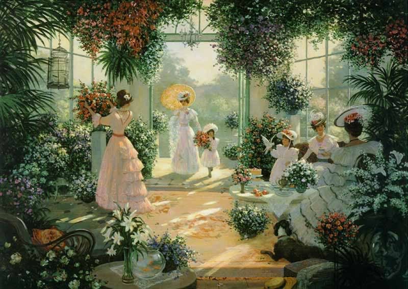 Christa Kieffer Tea in The Conservatory 48 75 AP Print