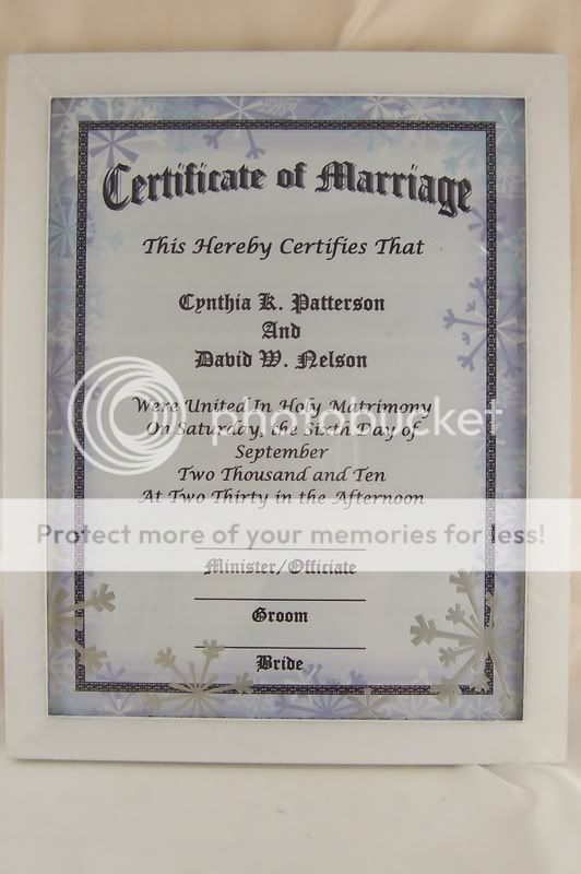 Winter Wedding PERSONALISED Marriage Certificate Snow  