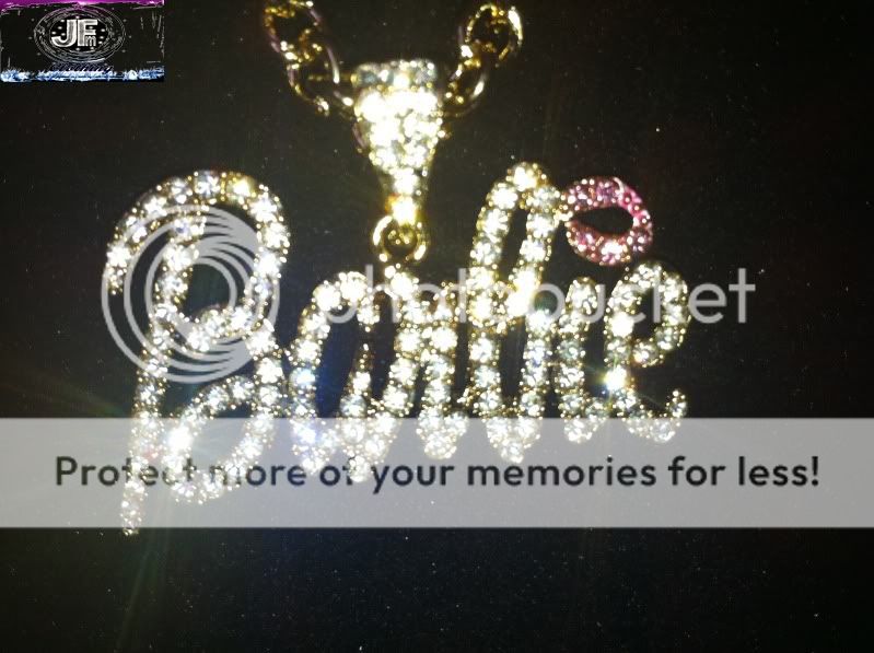 Nicki Minaj 2 Famous Iced Out Necklace Barbie Gold/Clear  