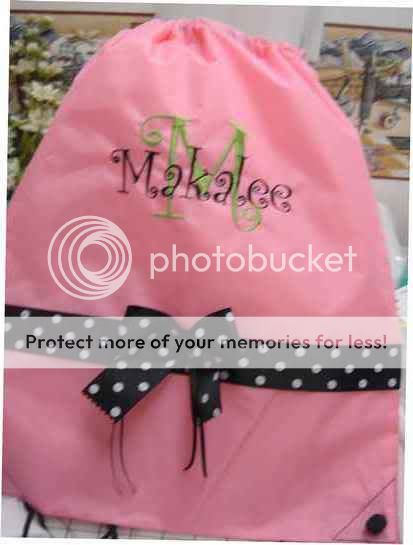 MONOGRAM PINK Cinch Bag Backpack Tote Dance Cheerleader  